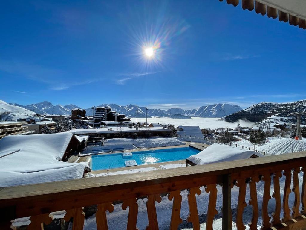Superbe Studio Avec Vue Exceptionnelle Alpe d'Huez Eksteriør billede