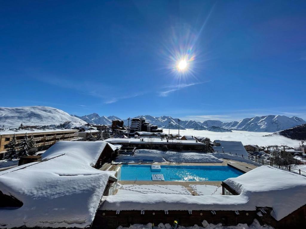 Superbe Studio Avec Vue Exceptionnelle Alpe d'Huez Eksteriør billede